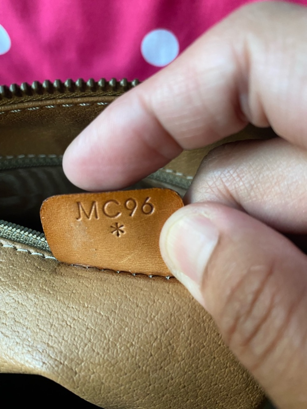 Celine Beige Monogram Satchel with Tan Trim - Picture 11 of 16